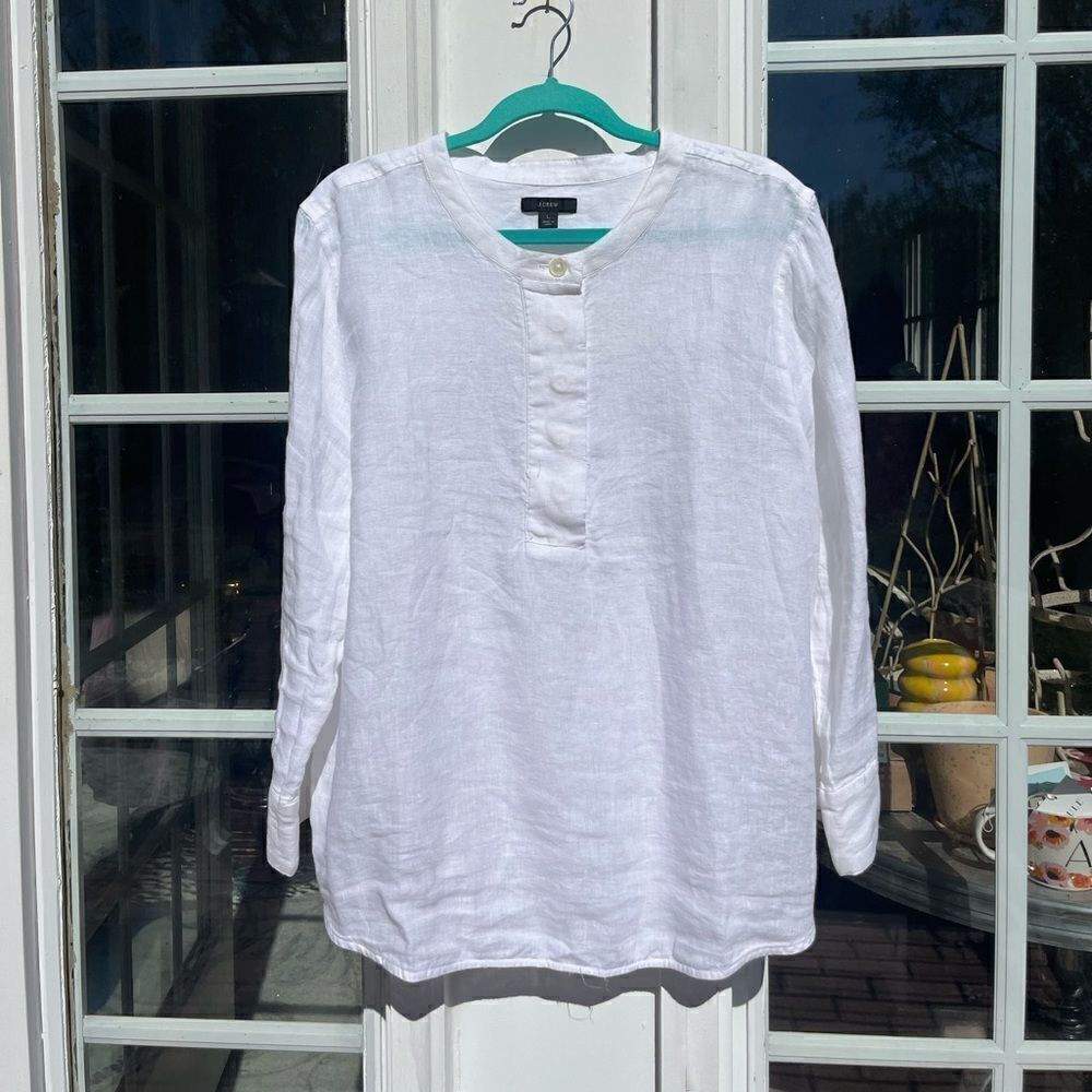 J Crew Button Front Linen Tunic NWT - Picture 2 of 6
